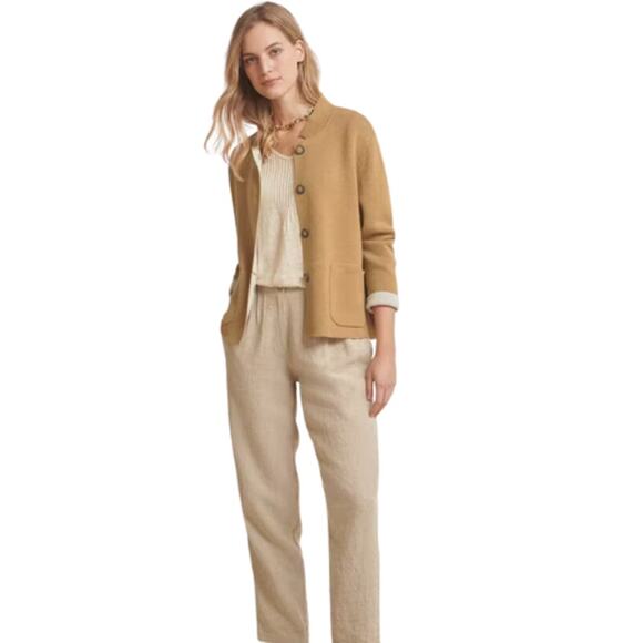 Banana Republic Linen Blend Pleat Front Pant in Tan NWT Size 6 Petite - Picture 1 of 4